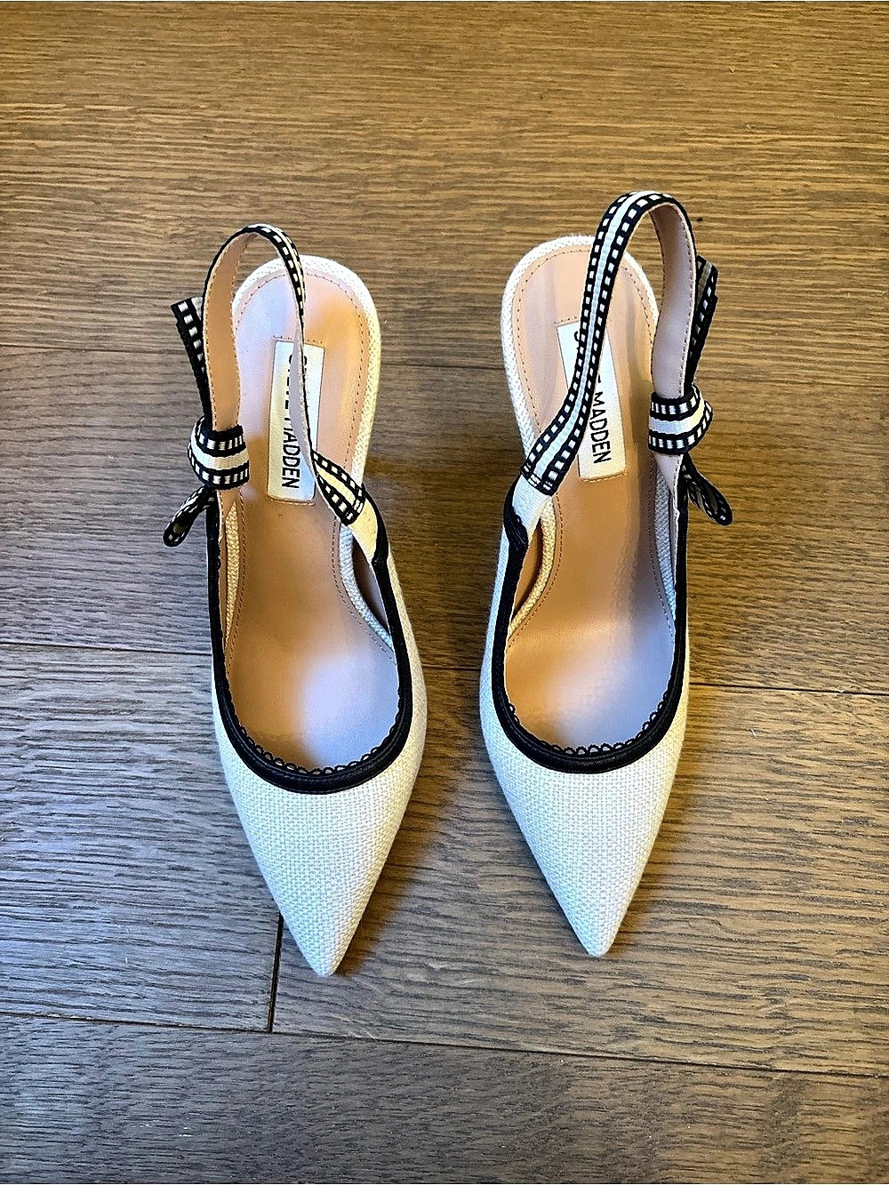NWOT Steve Madden Valree Slingback Pumps - US 7 - Natural & Black